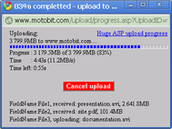 ASP huge file upload screenshot